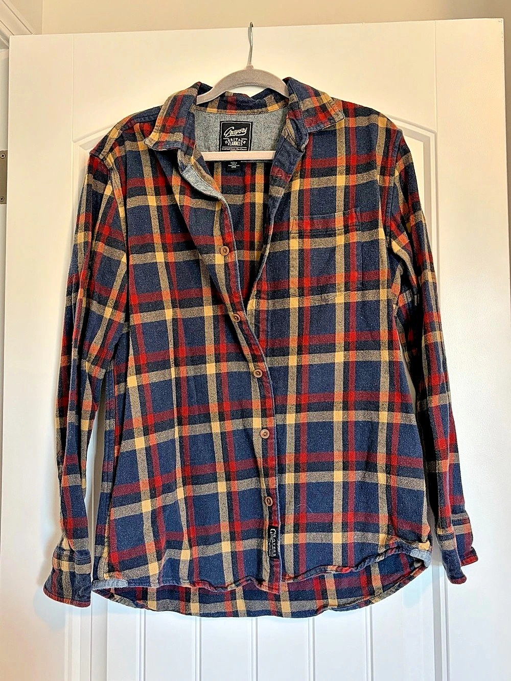 Grayers Heritage 100% Cotton Flannel in Blue & Red Size Large